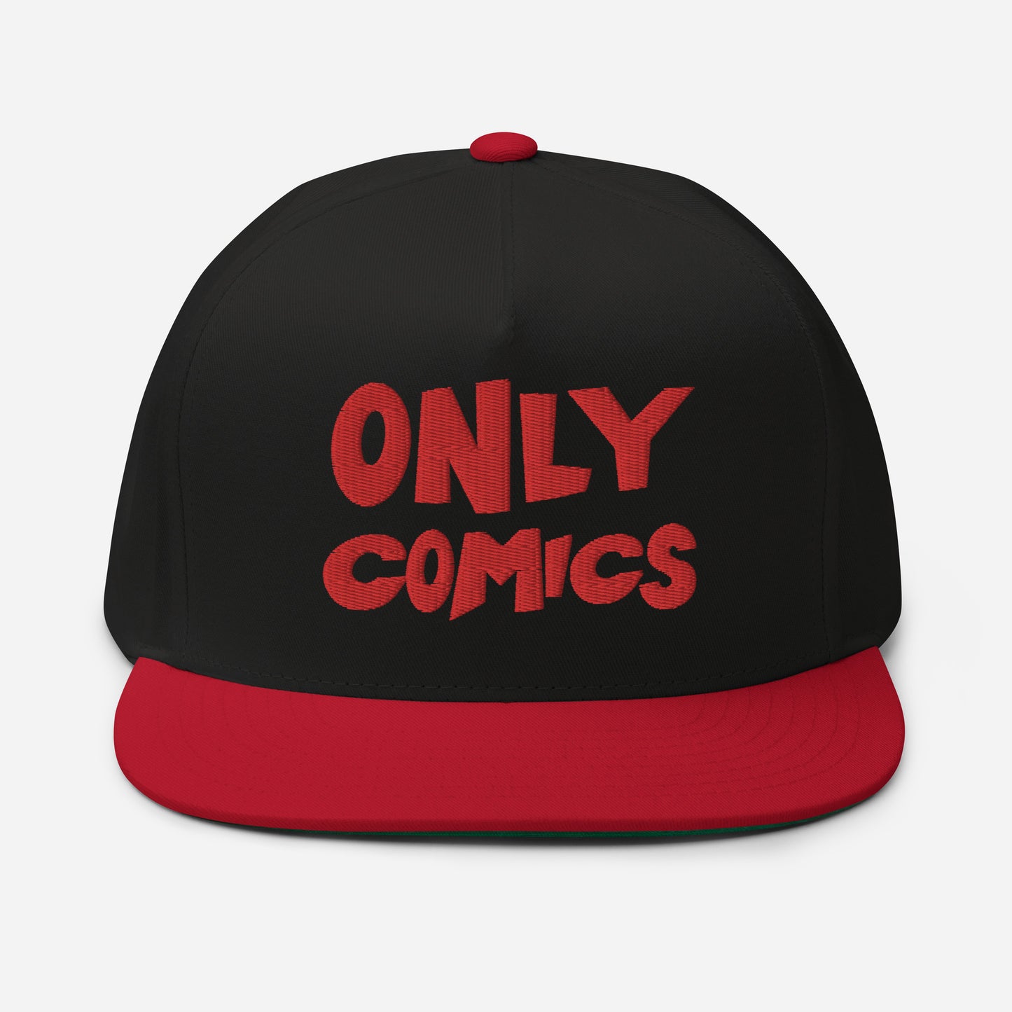 Only Comics Red Flat Bill Cap